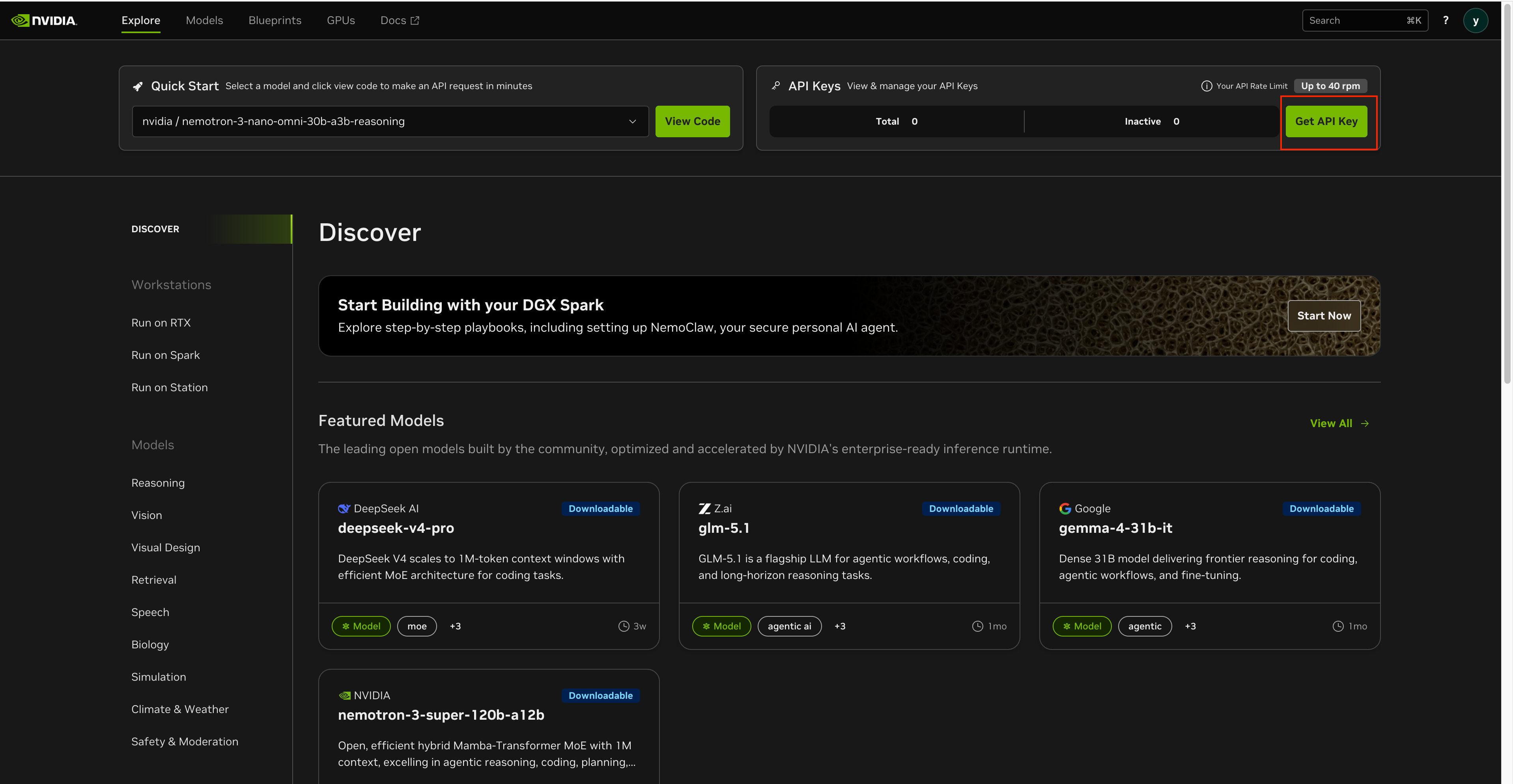 build.nvidia.com model catalog